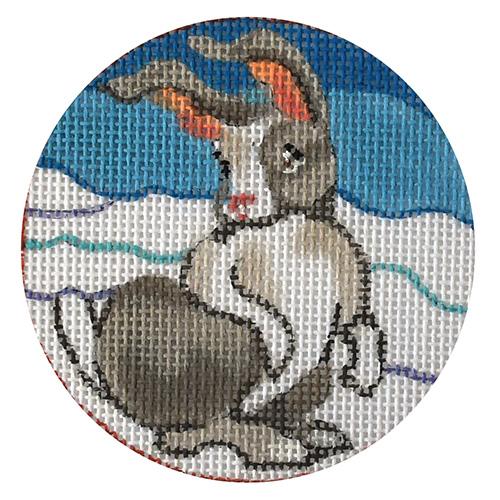 Enchanting Christmas Bride Rabbit Needlepoint Canvas