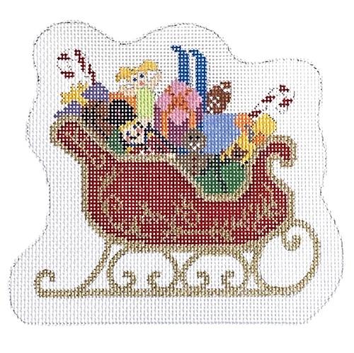 Enchanting Christmas Sleigh Needlepoint Canvas