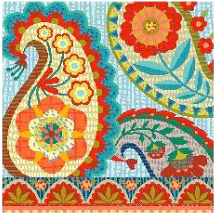 Enchanting Bohemian Paisley Needlepoint Canvas