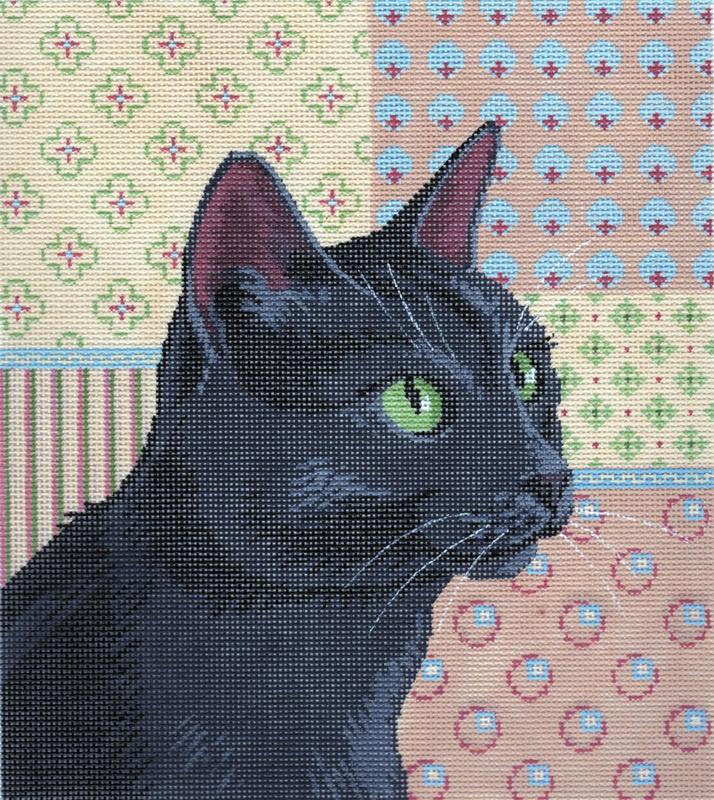 Enchanting Black Cat Needlepoint Canvas
