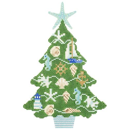 Enchanting Beach Tree Needlepoint Canvas