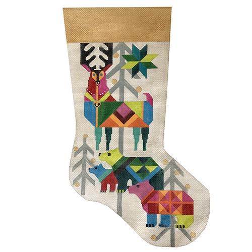 Captivating Abstract Reindeer Stocking - A Must-Have!