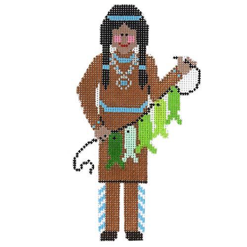 Charming Cherokee Girl Embroidery with Stitch Guide