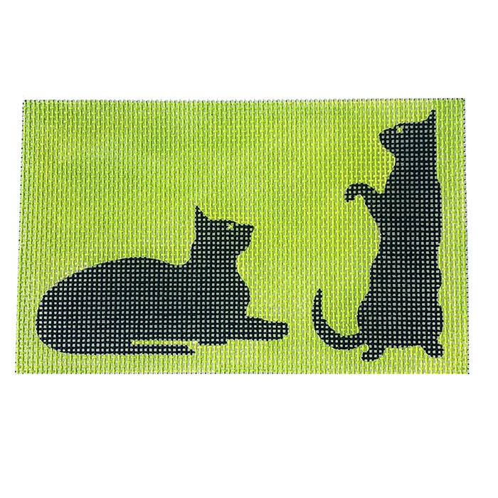 Enchanting Cat Duo Needlepoint Canvas for Lee Bags