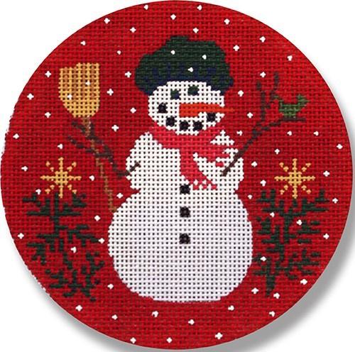 Charming Carrot Snowman Needlepoint Canvas