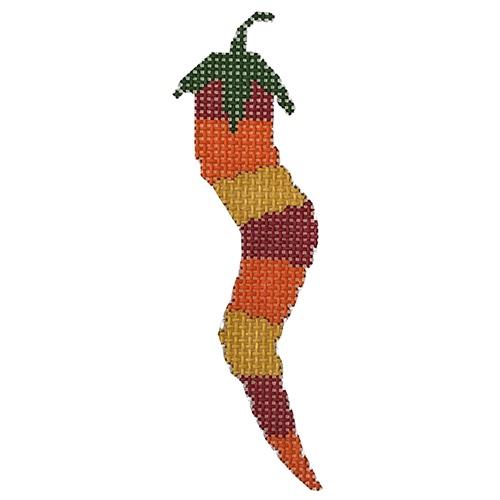 Stunning Chili Stripes Needlepoint Canvas