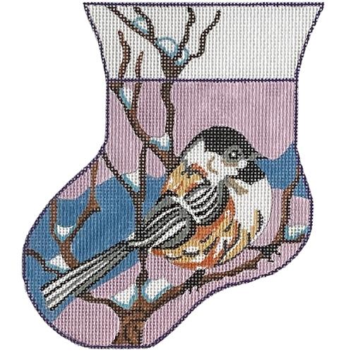Adorable Chickadee on Branch Mini Stocking