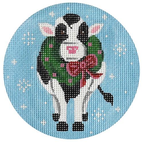 Charming Cow with Wreath Ornament