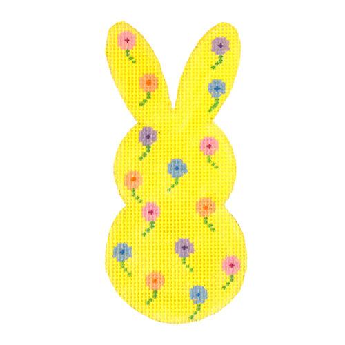 Charming Yellow Bunny Tails Needlepoint Canvas with Stitch Guide