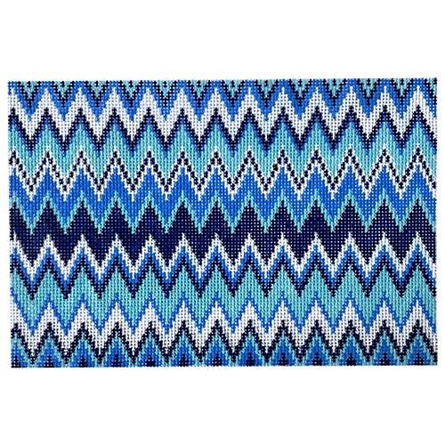 Gorgeous Blue ZigZag Clutch: A Handpainted Delight