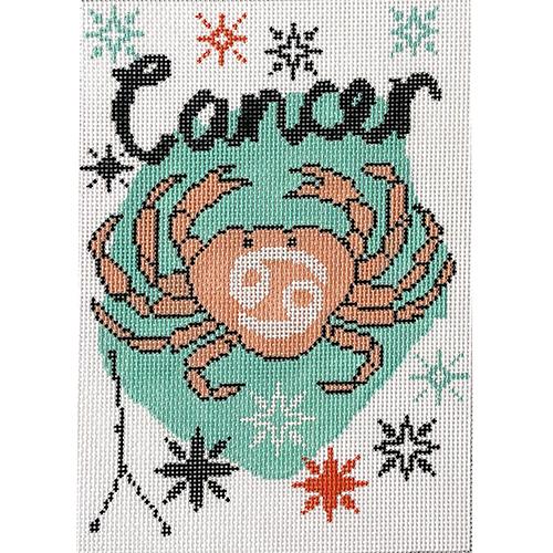 Captivating Cancer Zodiac Rectangle Needlepoint Canvas