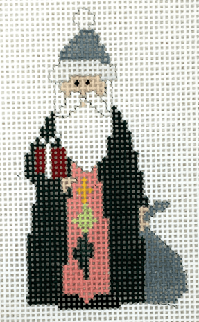 Enchanting Diamond Santa Needlepoint Canvas