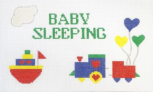 Adorable Baby Sleeping Boat & Train Needlepoint Canvas