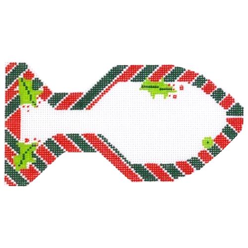 Irresistible Candy Cane Cat Ornament