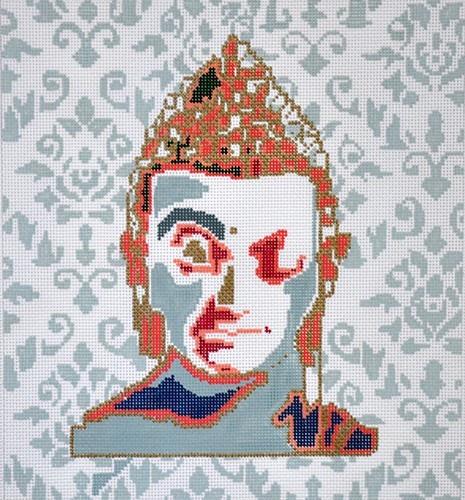 Exquisite Damask Buddha Needlepoint Canvas