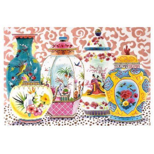 Exquisite Asian Ginger Jars - A Handpainted Delight
