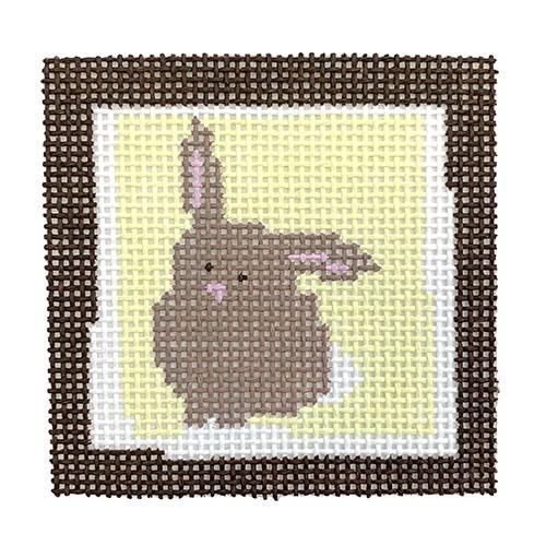 Adorable Bunny Small Square on Vibrant Yellow