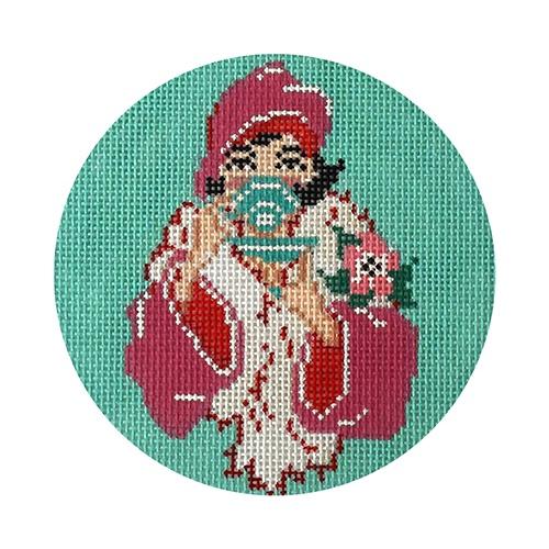 Gorgeous Art Deco Spot of Tea Needlepoint Canvas