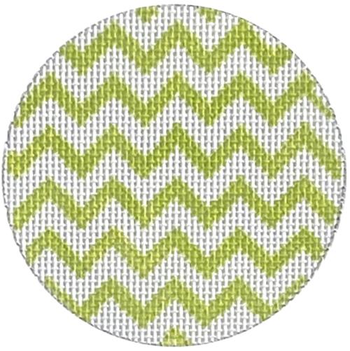 Stunning Bright Disk Letter in Lime and White Zigzag Pattern