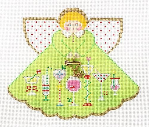 Enchanting Christmas Cocktails Angel Needlepoint Canvas