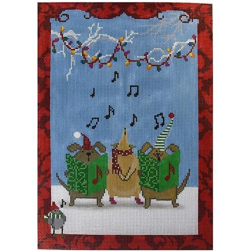Enchanting Animal Christmas Choir Needlepoint Canvas
