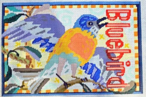 Charming Blue Bird Needlepoint Canvas