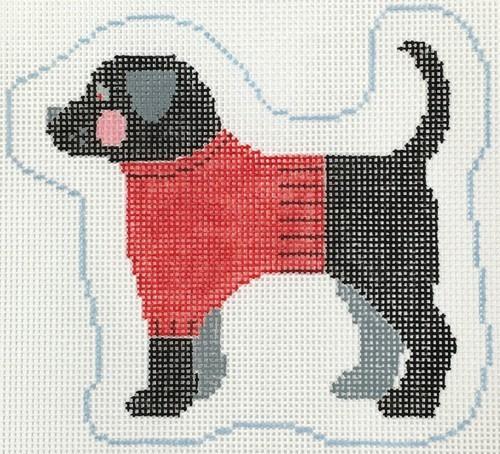 Stunning Black Lab Profile Needlepoint Canvas