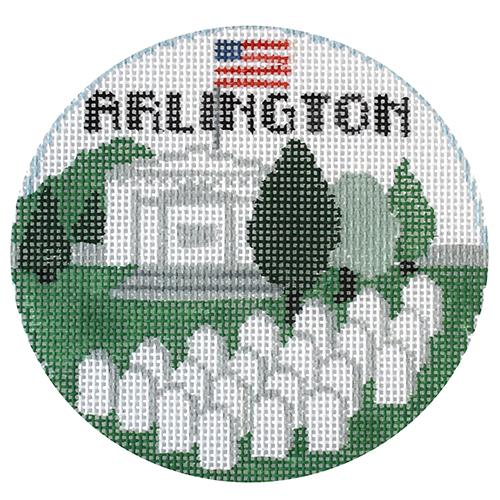 Enchanting Arlington Cemetery Round Needlepoint Canvas