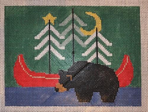 Charming Bear with Red Canoe Pillow