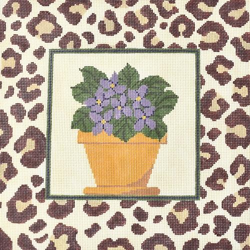 Exquisite African Violet Pillow - A Handpainted Gem