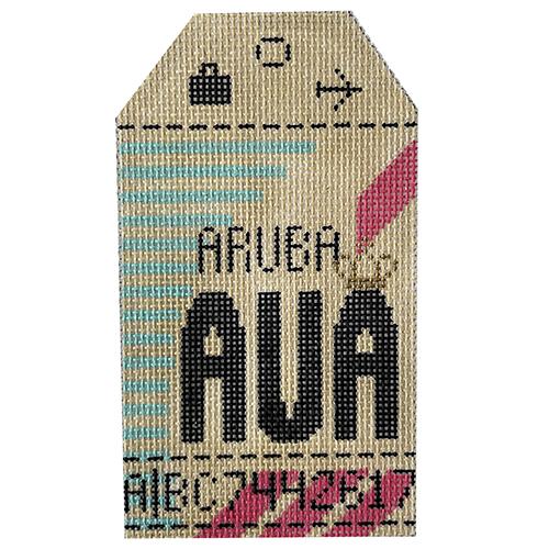 Aruba AUA Retro Travel Tag - Unique Handpainted Gem