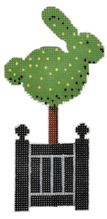 Enchanting Bunny Topiary Needlepoint Canvas