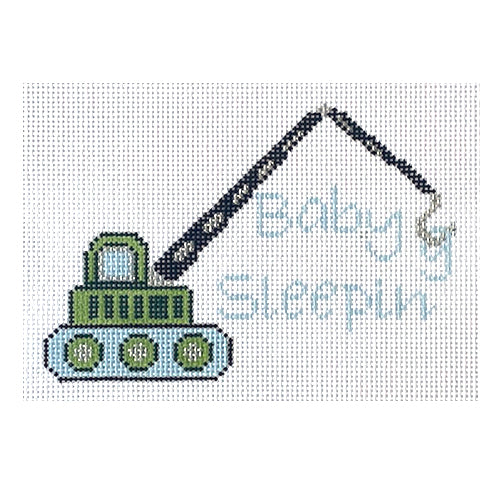 Adorable Crane Baby Sleeping Needlepoint Canvas