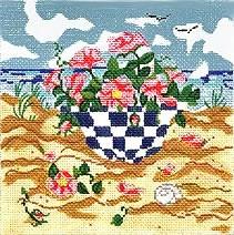Enchanting Beach Bowl Needlepoint Canvas