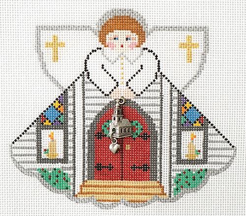 Enchanting Church Angel Needlepoint Canvas