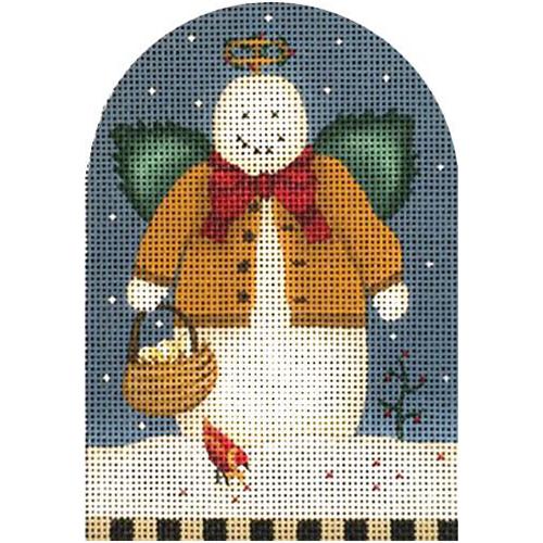 Enchanting Angel Snowman with Vibrant Green Wings