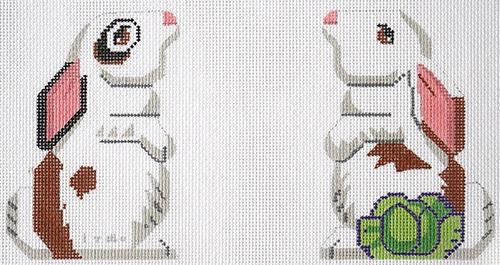 Enchanting Bunny 2-Sided Woodland Animals Needlepoint Canvas